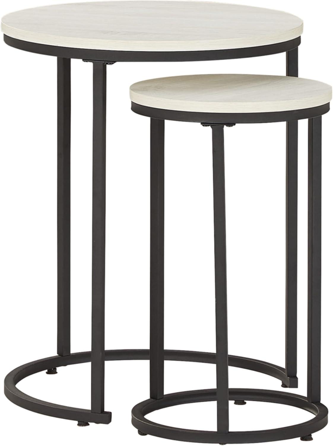 Signature Design by Ashley Casual Briarsboro Accent Table (Set of 2) White/Black