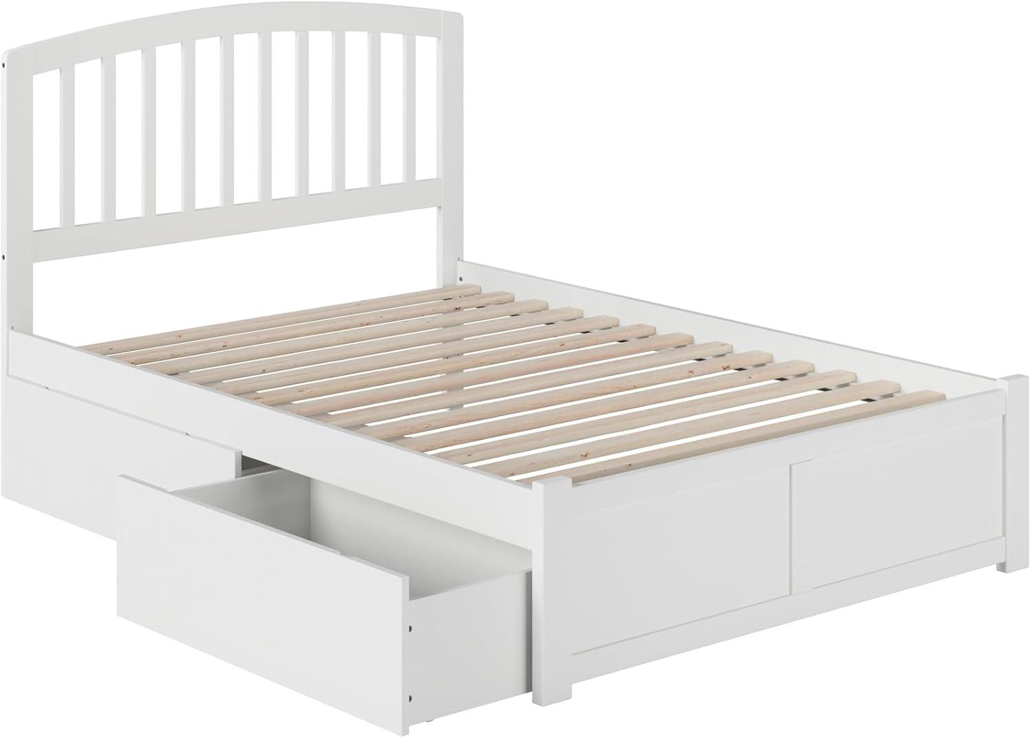 Richmond Platform Bed with Flat Panel Foot Board and 2 Urban Bed Drawers in, Multiple Colors and Sizes