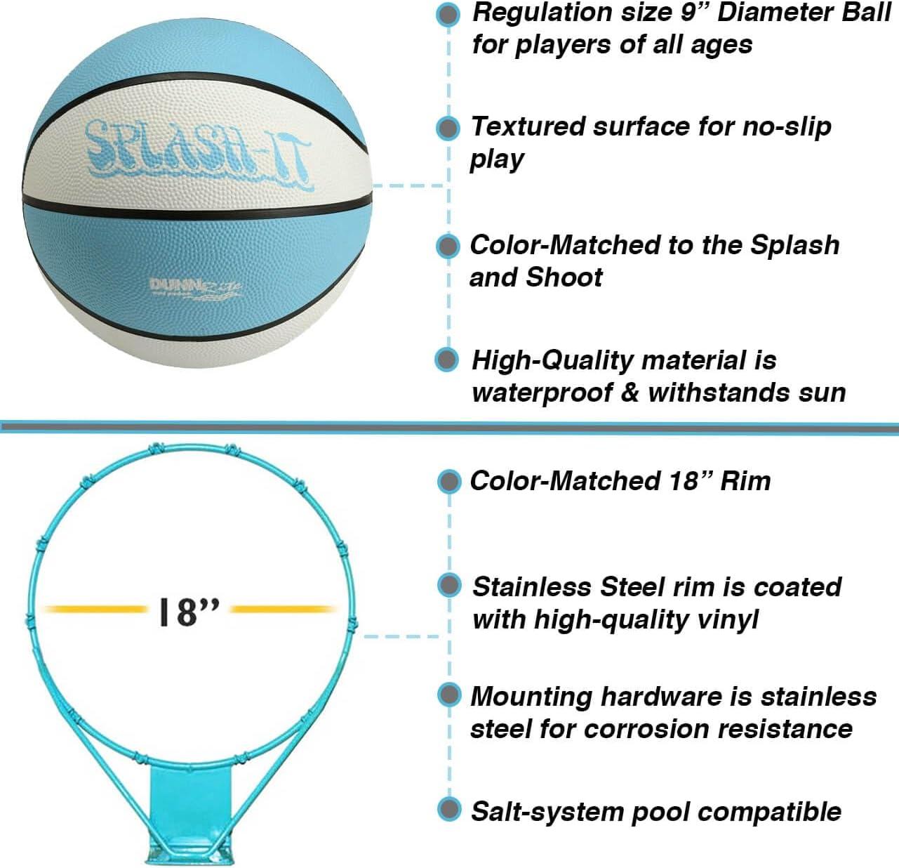 Dunn-Rite Splash & Shoot  Clear Polycarbonate backboard with  Adjustable Height