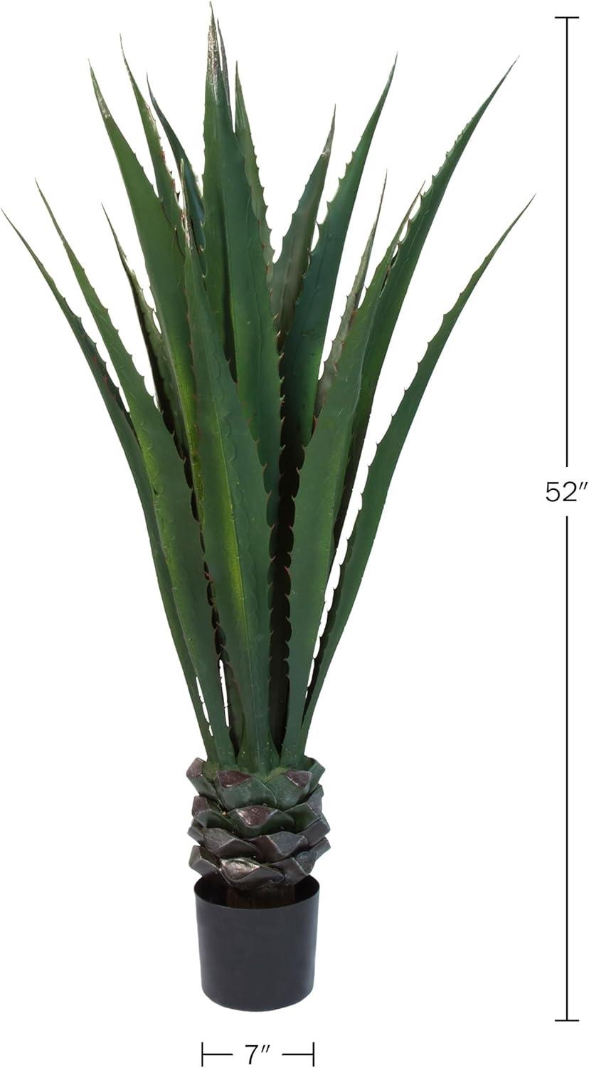 Pure Garden Set of Two 52-Inch Giant Agave Faux Plants with Pots