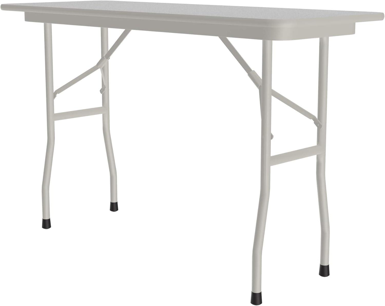 Gray Granite 18" x 48" Folding Table with Steel Legs