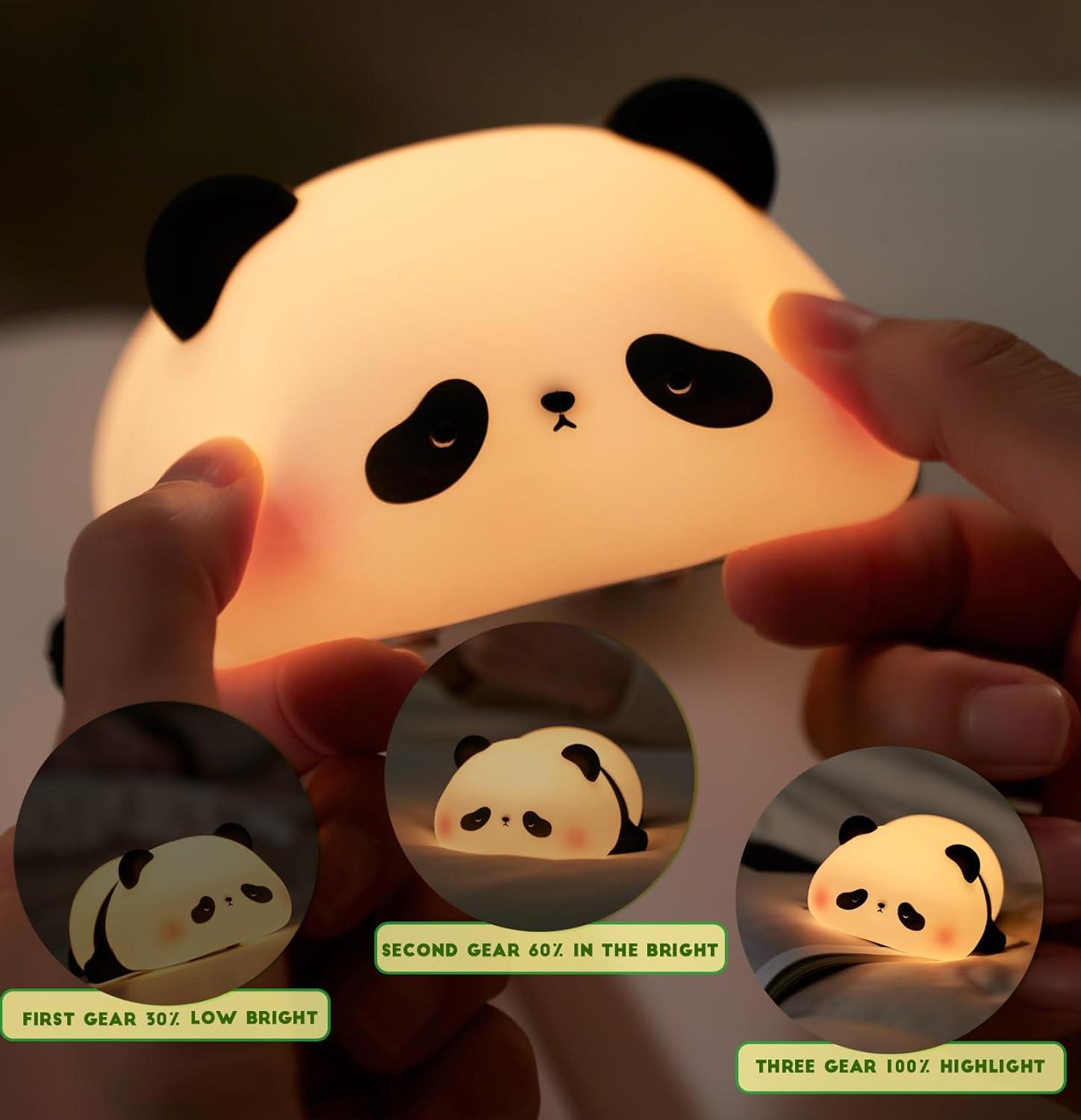 Cute Rechargeable Silicone Panda Night Light for Kids