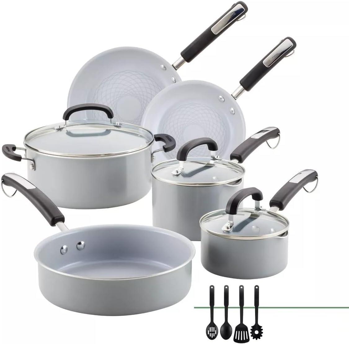 Farberware Eco Advantage 13pc Ceramic Nonstick Cookware Set Gray