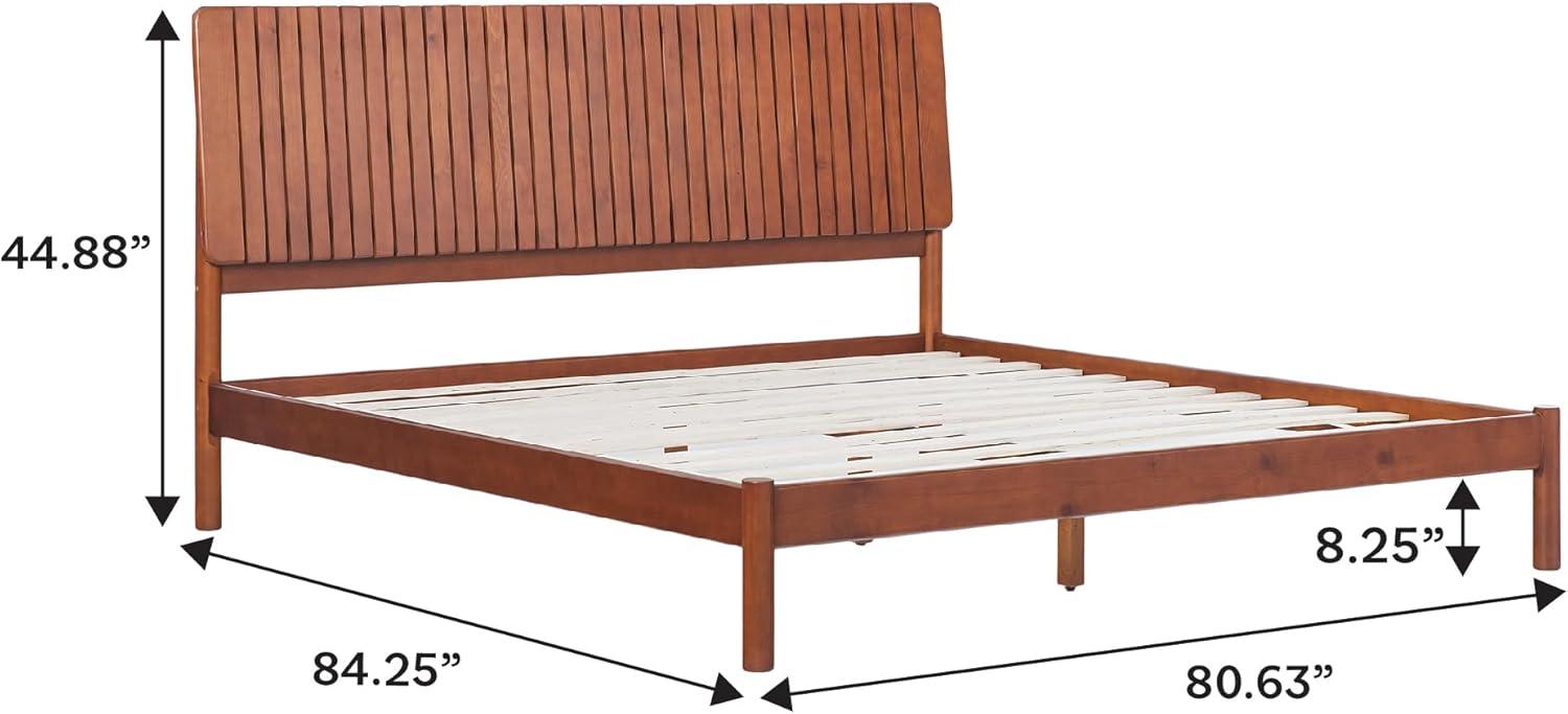 Walker Edison Transitional Solid Wood Platform King Bed - Brown