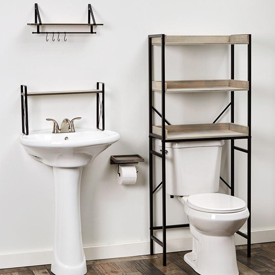 The Lakeside Collection Farmhouse Bathroom Collection - Over the Sink Shelf Gray