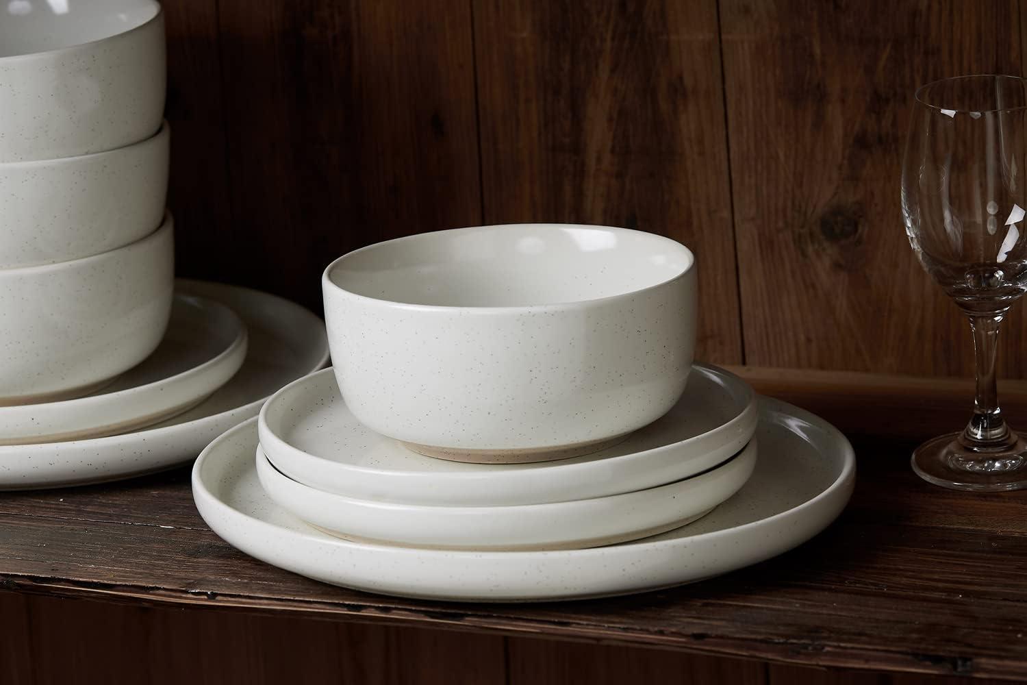 Milkyway White Ceramic 12-Piece Dinnerware Set