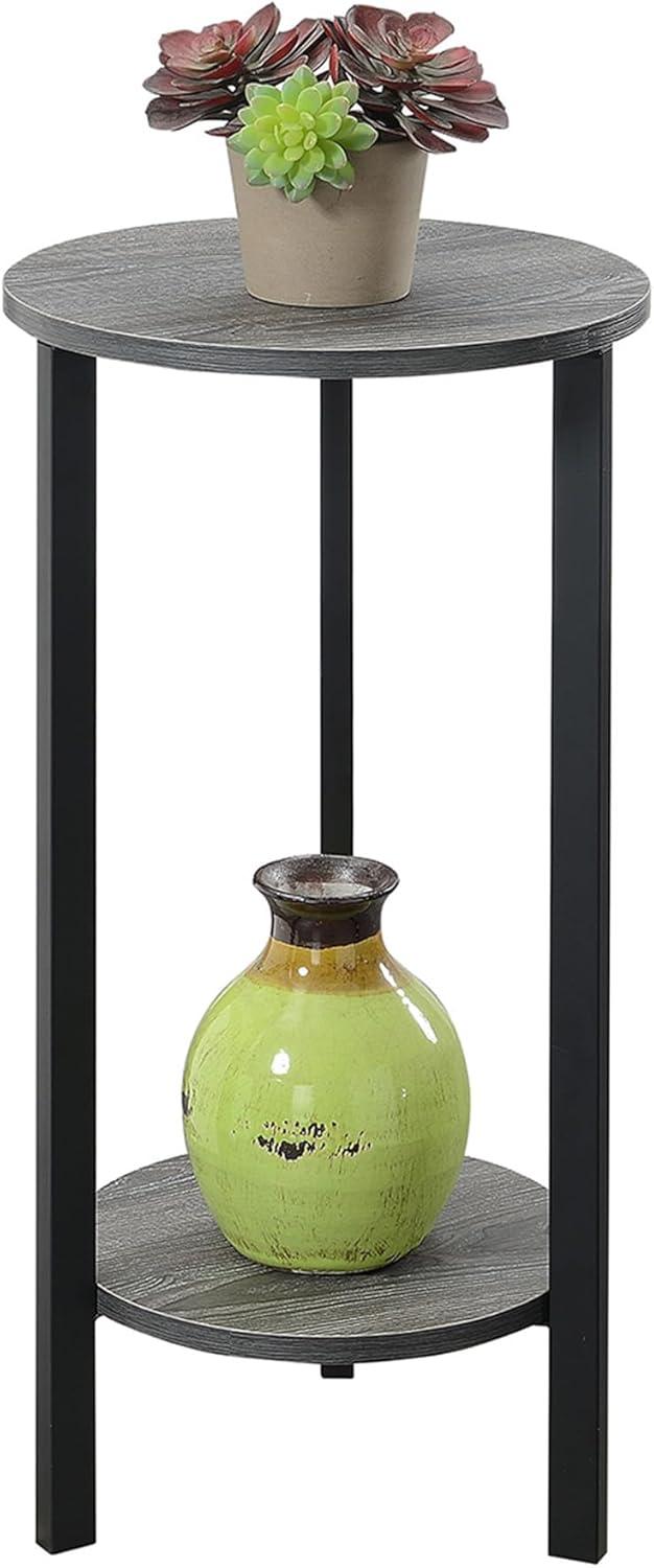 Convenience Concepts Graystone 31-inch 2 Tier Plant Stand, Weathered Gray/Black