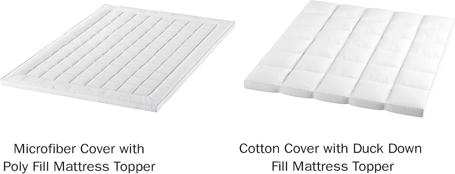 Queen Size White Hypoallergenic Down Alternative Mattress Topper