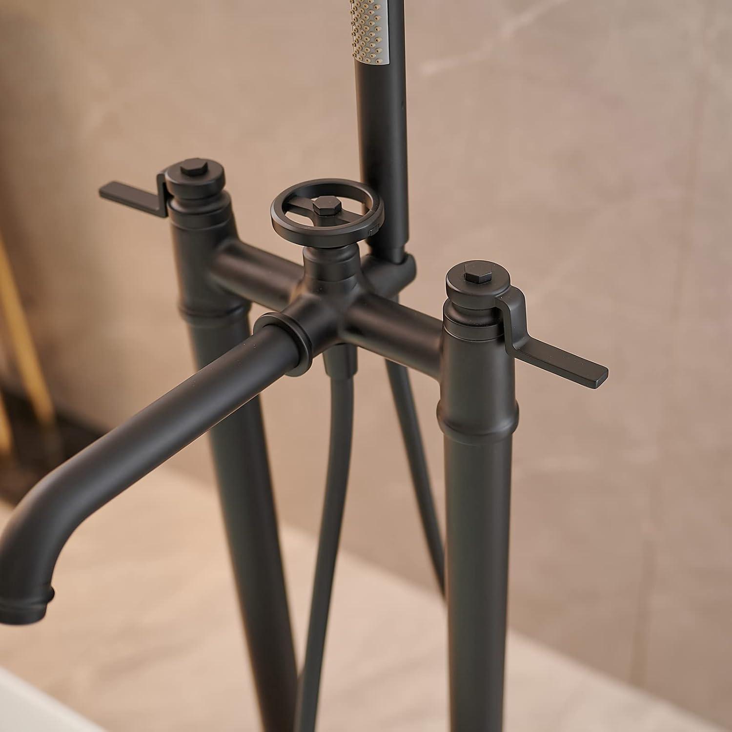 Floor Clawfoot Tub Faucet with Diverter