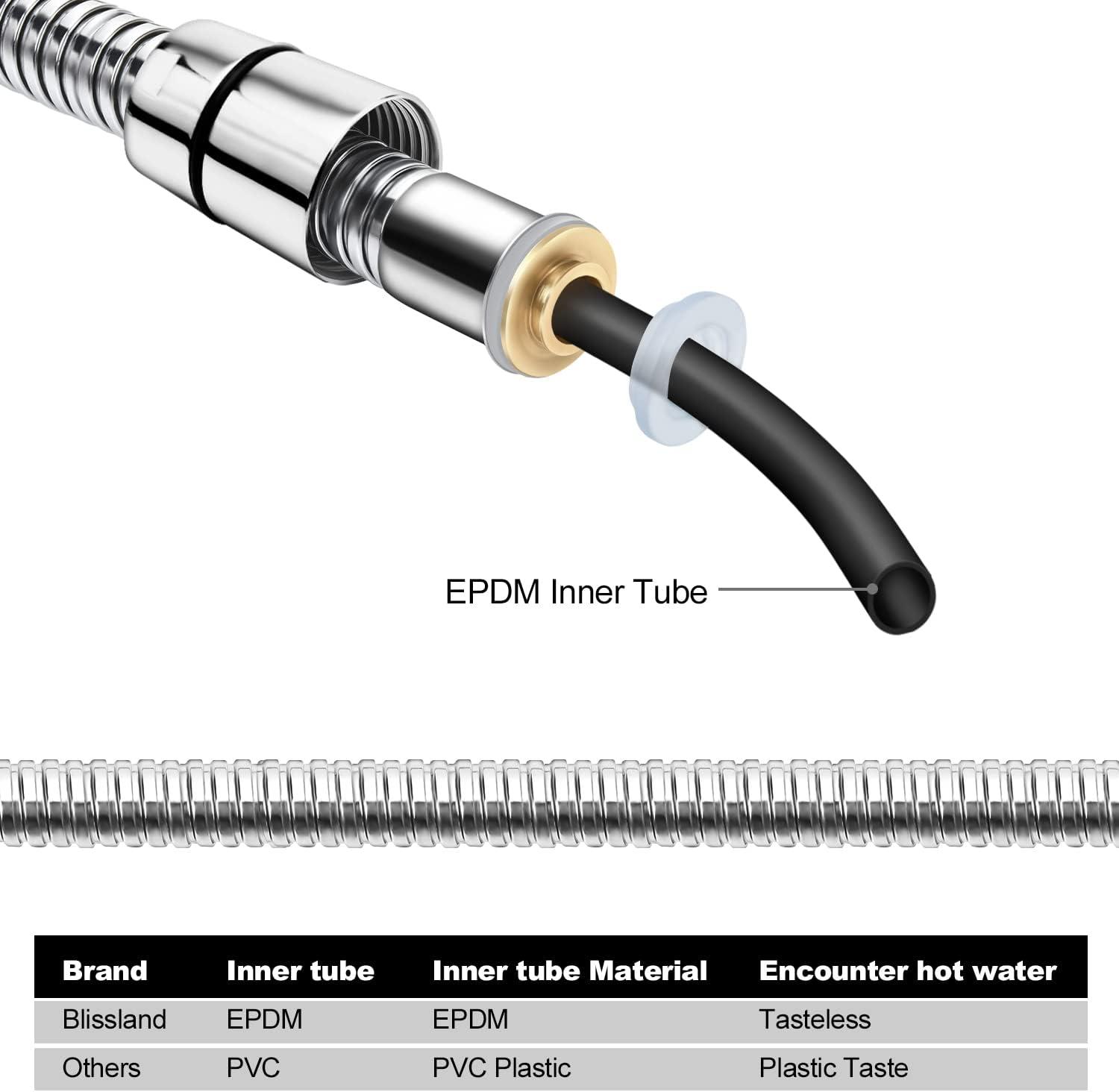 Shower Hose Extra Long 118 Inches Chrome Handheld Shower Head Hose with Brass Insert and Nut - Lightweight and Flexible