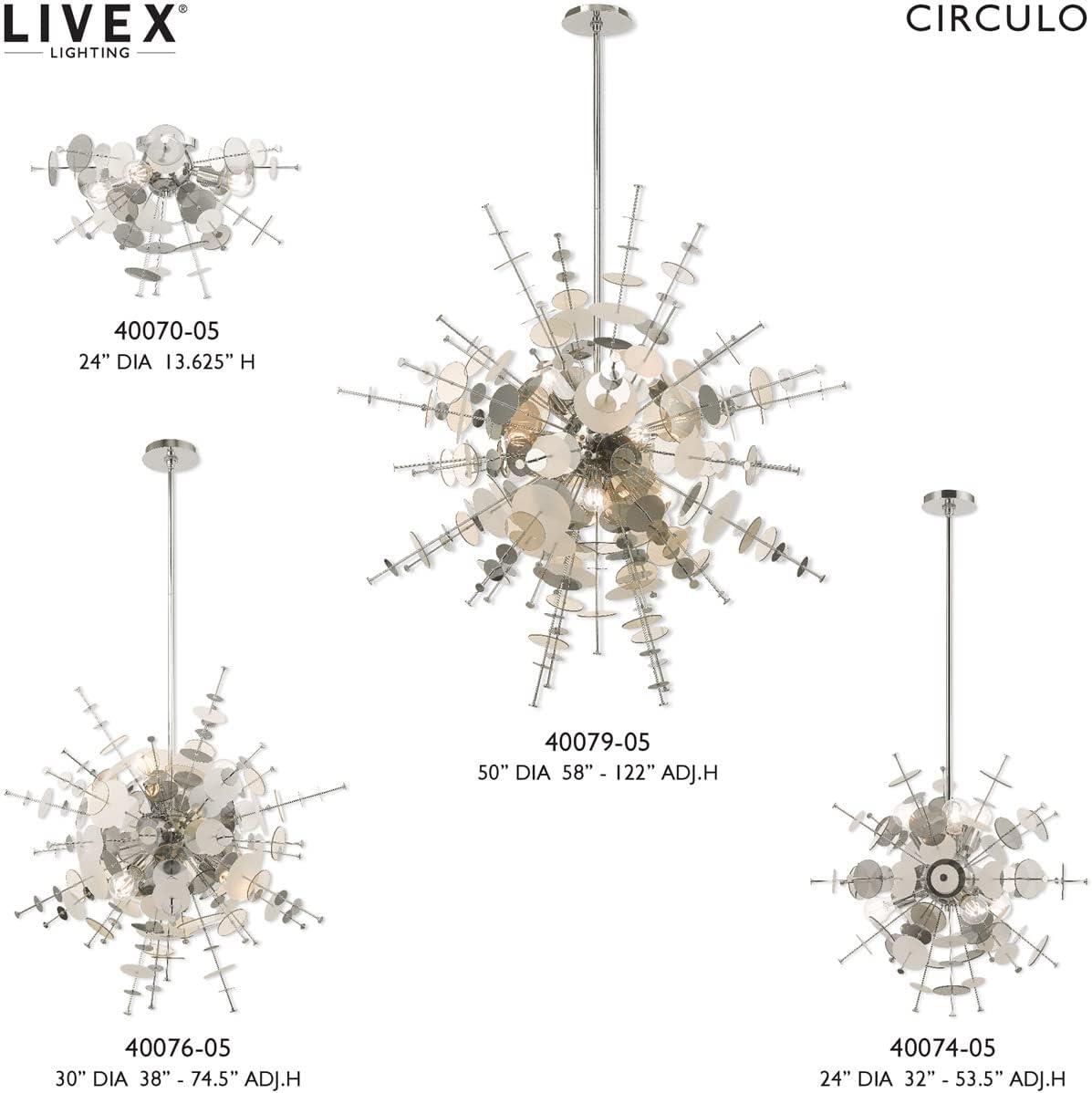 Livex Lighting Circulo 6 - Light Chandelier in  Polished Chrome