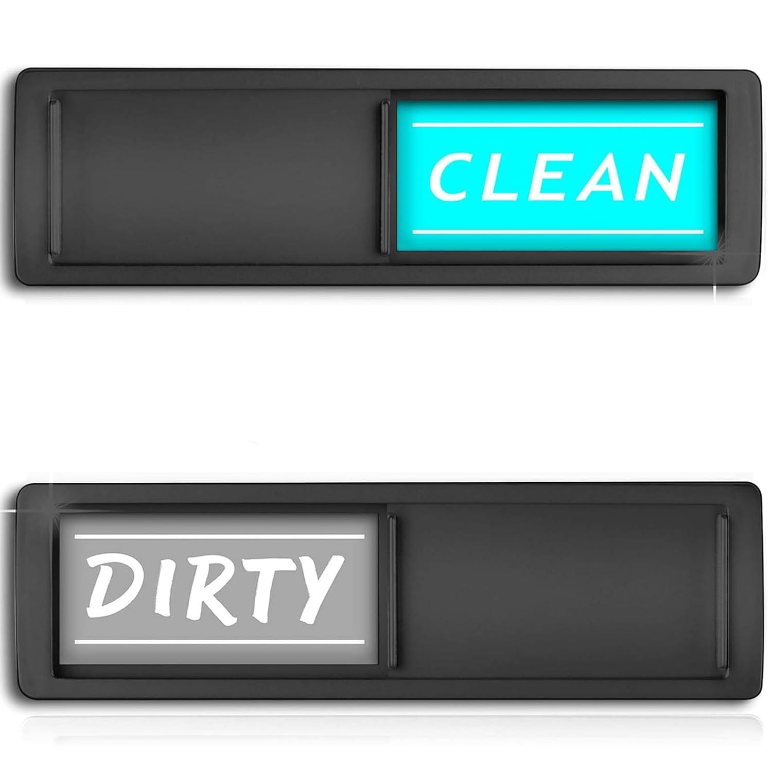 Dishwasher Magnet Clean Dirty Sign - Sleek and Convenient Design - Kitchen Gadgets - New Home Essentials, Heavy Duty Magnet with Optional Stickers