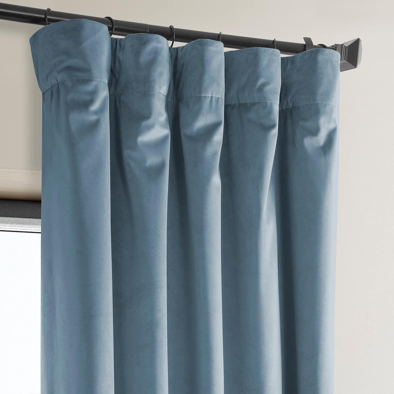AllModern Loria Plush Velvet 100% Blackout Curtains For Bedroom, Living Room - Single Panel