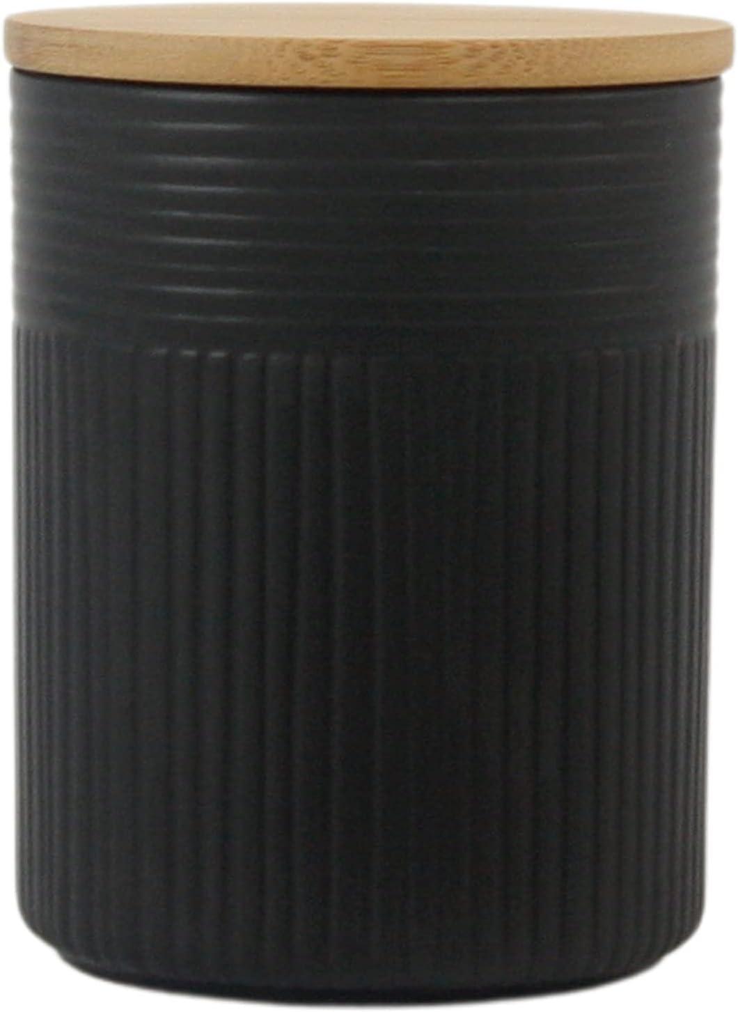10 Strawberry Street CAN3-LUCA-MB 3 Piece Luca Matte Black Embossed Canister Set