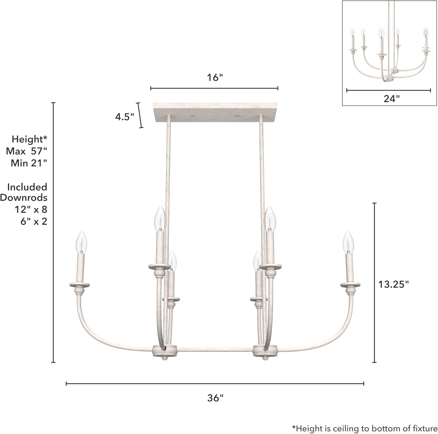 Hunter Southcrest 6 Light Linear Chandelier Ceiling Light Fixture