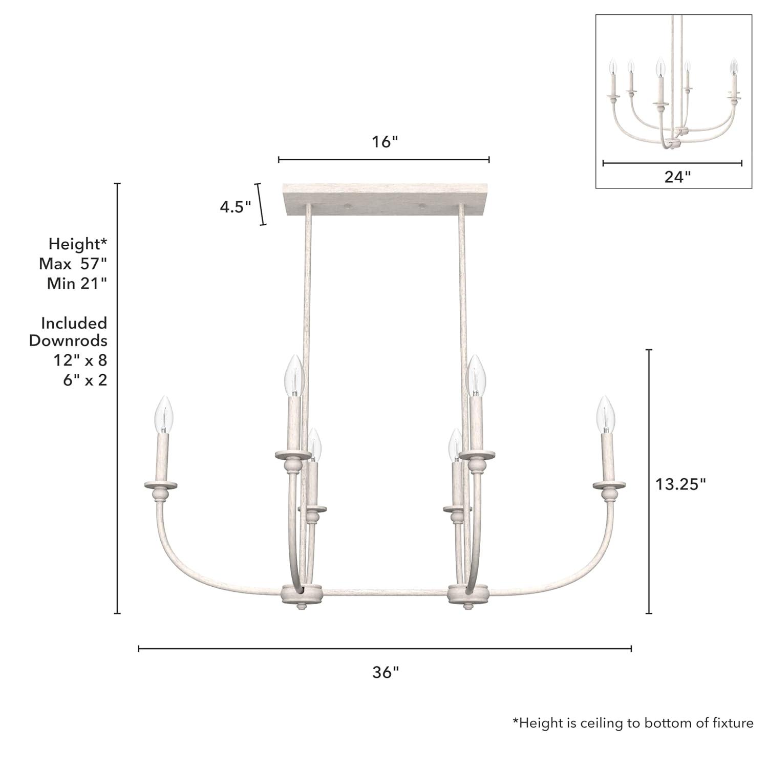Hunter Southcrest 6 Light Linear Chandelier Ceiling Light Fixture