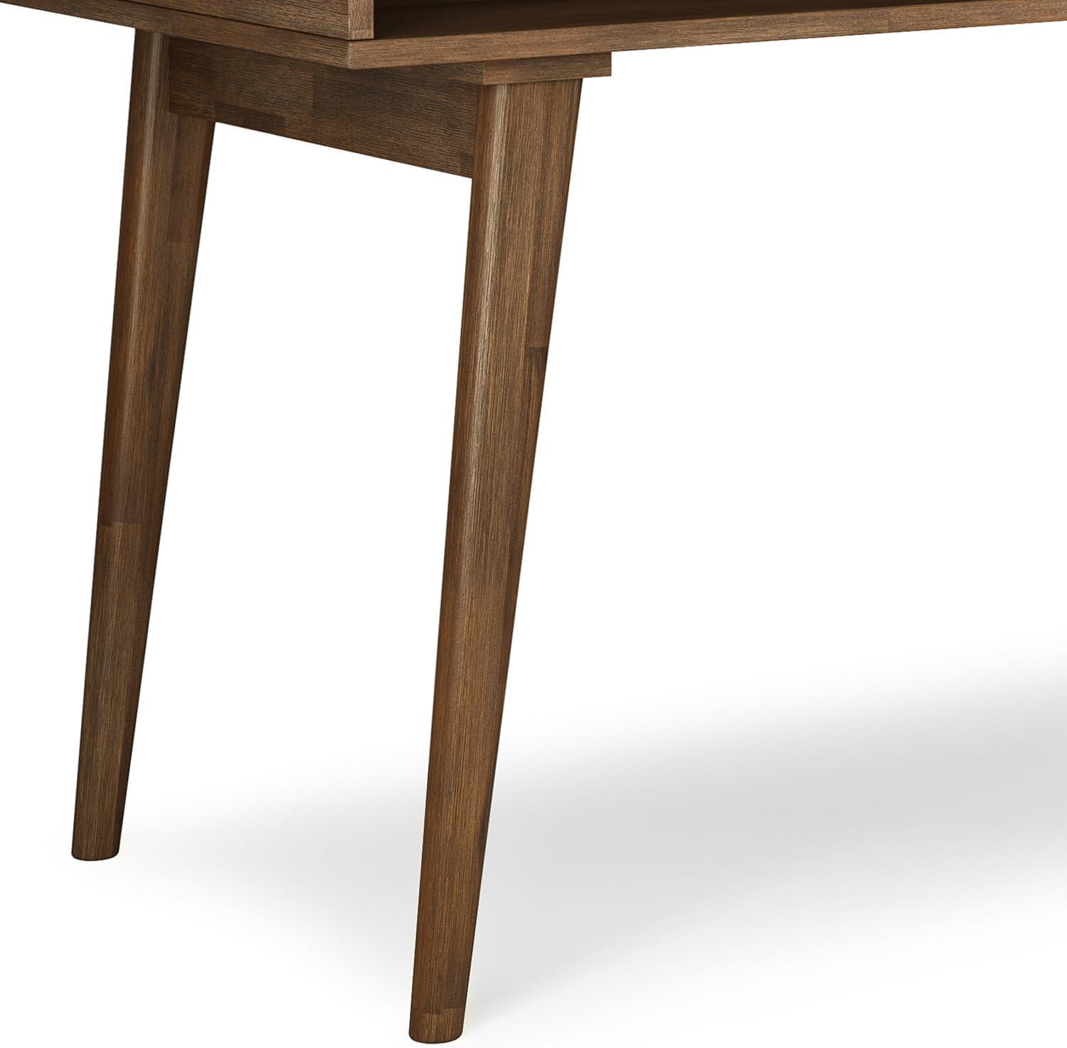 Simpli Home Clarkson Solid Acacia Wood Desk With Side Drawers In Rustic Natural Aged Brown