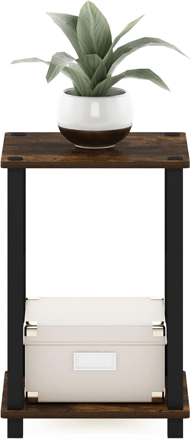 Furinno Simplistic End Table, Small, Amber Pine/Black