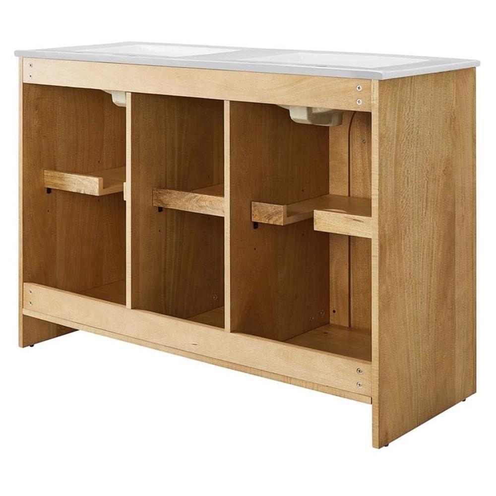 Appia 48" Oak White Double Sink Bathroom Vanity