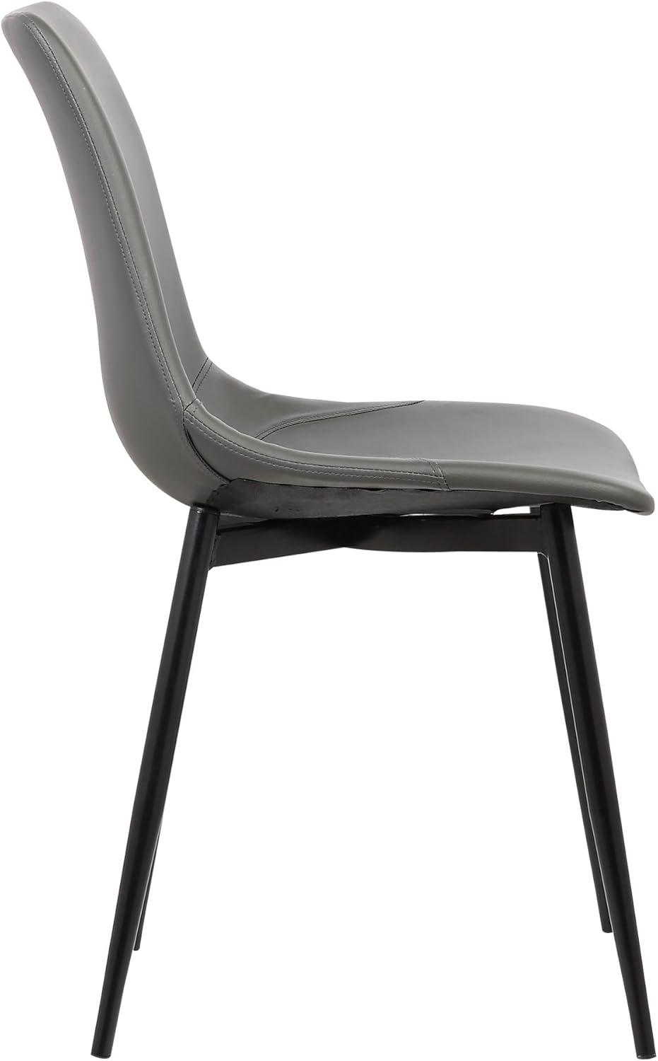 Monte Gray Faux Leather Upholstered Metal Arm Chair