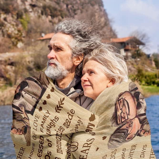 50th Anniversary Blanket Gifts, Golden 50th Wedding Anniversary Couple Gifts for Husband, Wife, Dad, Mom, Grandpa, Grandma, Grandparents, 50 Years of Marriage Gift Blanket 60"X 50"