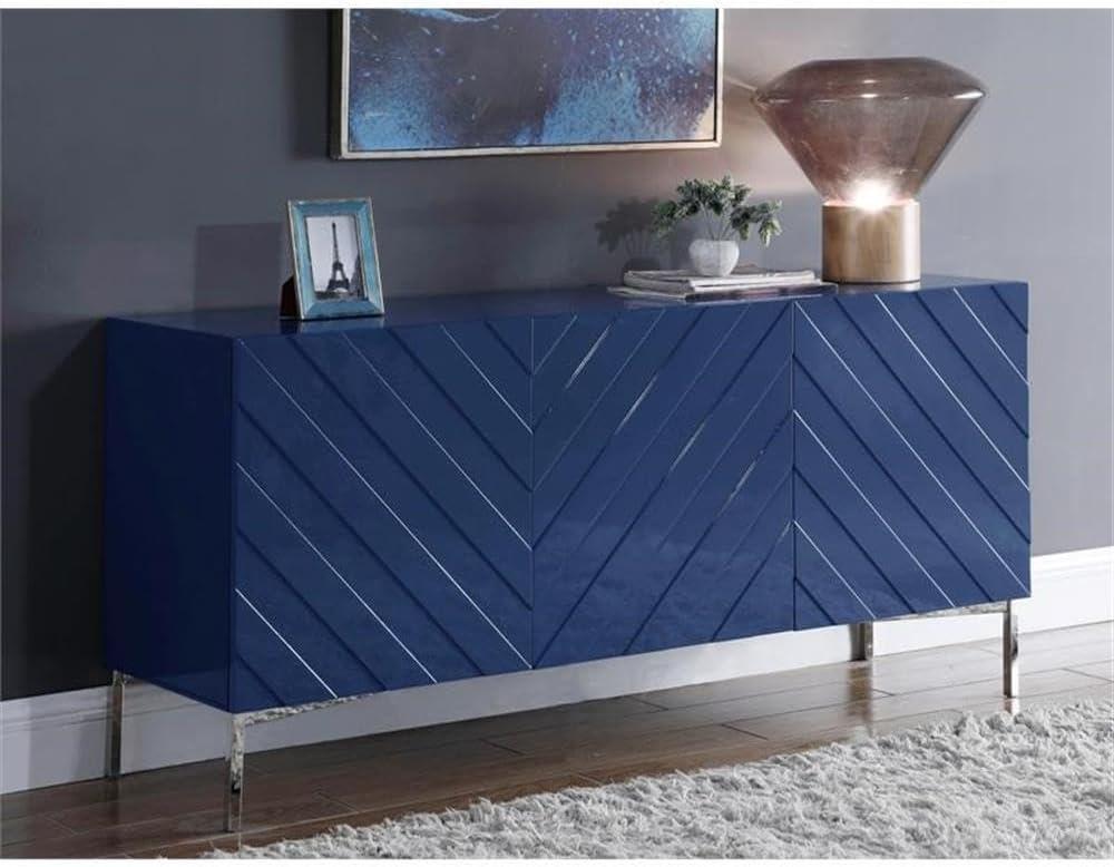 Meridian Furniture Collette Solid Wood Sideboard Buffet in Navy Lacquer