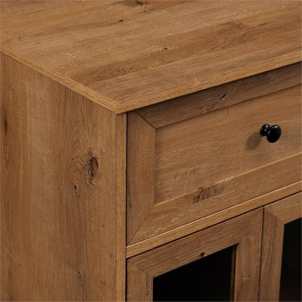 Walker Edison Mission 1-Drawer 2-Door Bar Cabinet, English Oak