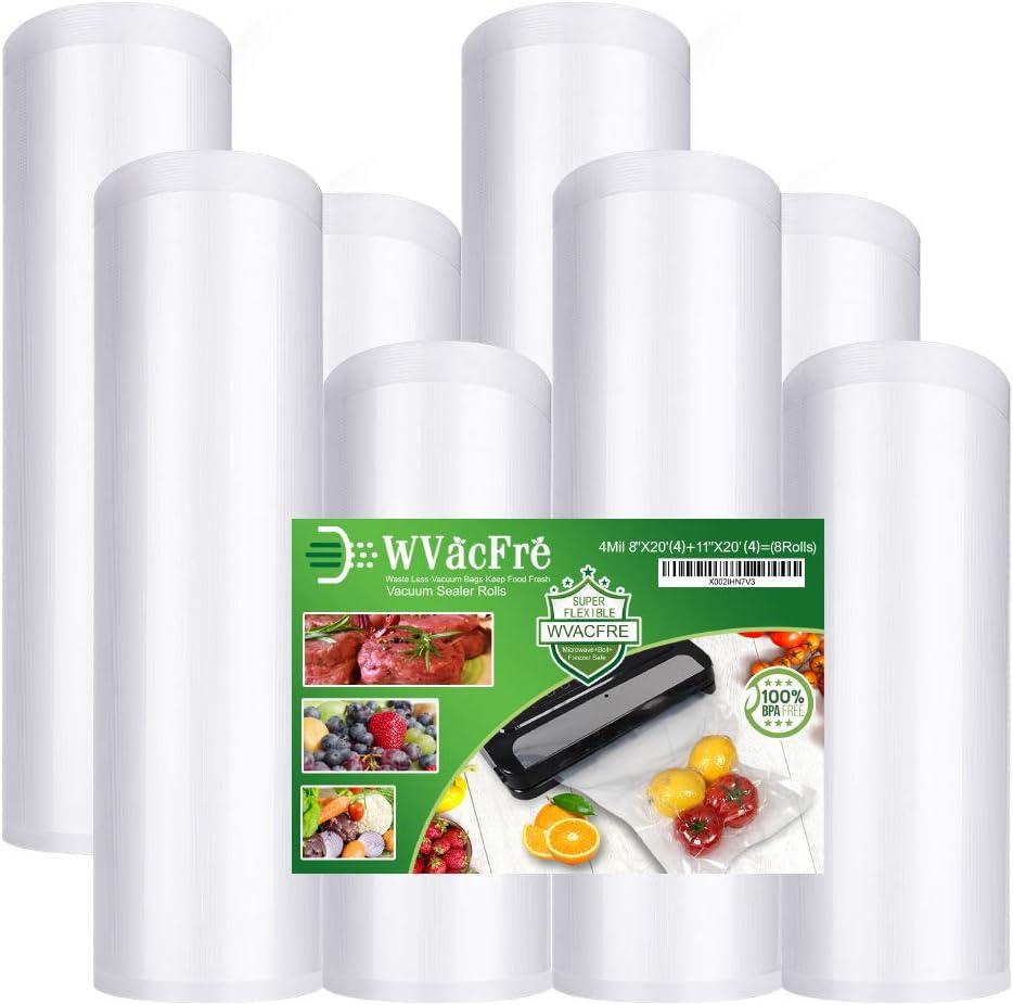 8-Pack Heavy Duty Vacuum Sealer Bags Rolls for Food Storage