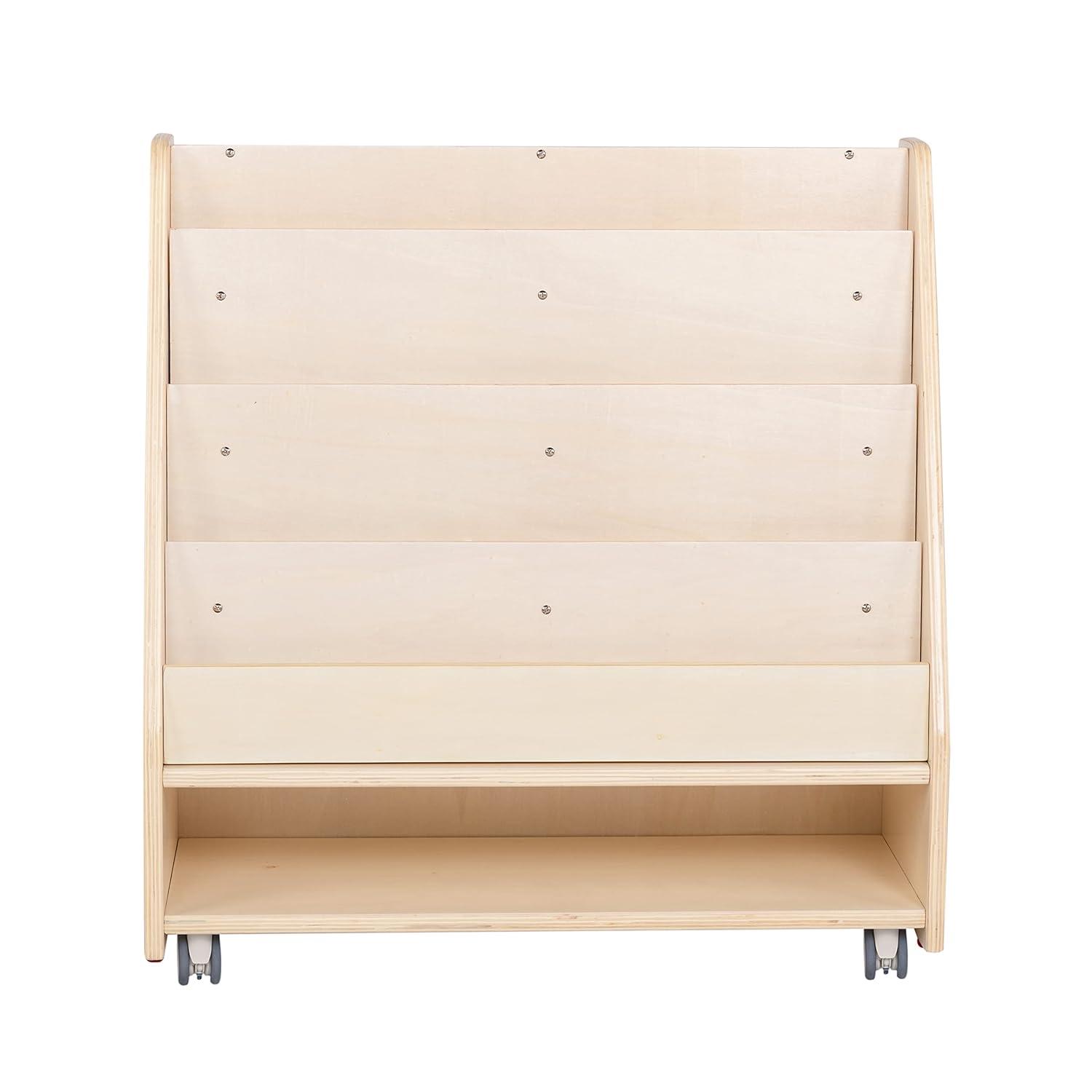 Angeles Angeles Mobile 4-Shelf Book Display with Storage - RTA
