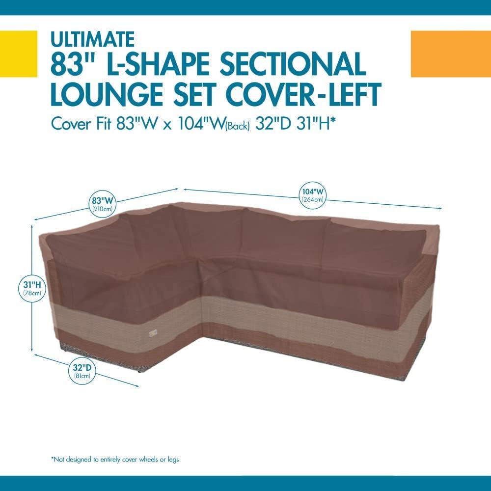 Duck Covers Ultimate Waterproof 104 Inch Patio Left-Facing Sectional Lounge Set Cover