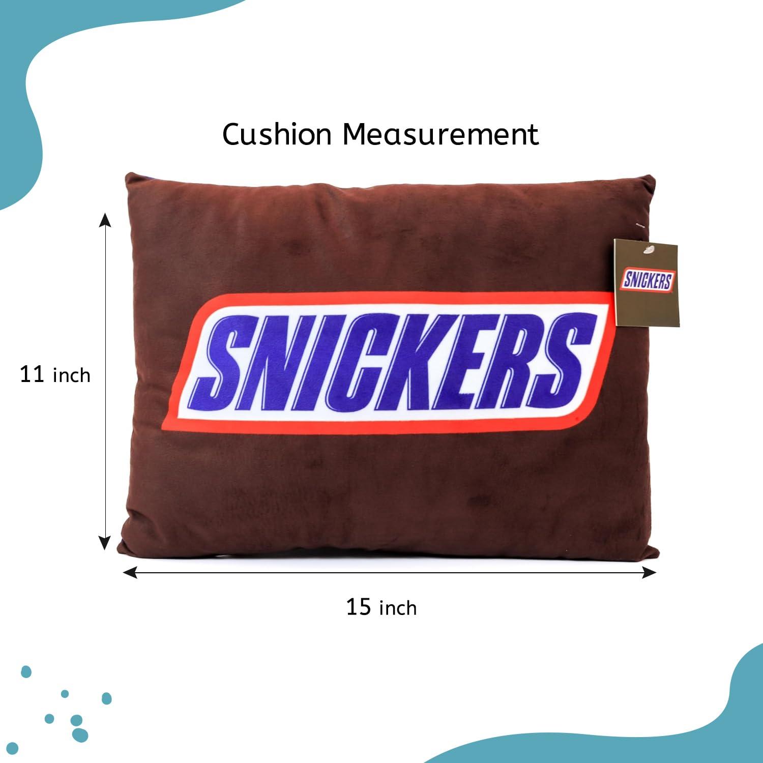Kangaru: SNICKERS Candy-Inspired Pillow - 15 x 11" Plush Throw Pillow, Soft & Cozy Rectangular Cushion, Fun Novelty Candy Theme Room Décor, Licensed