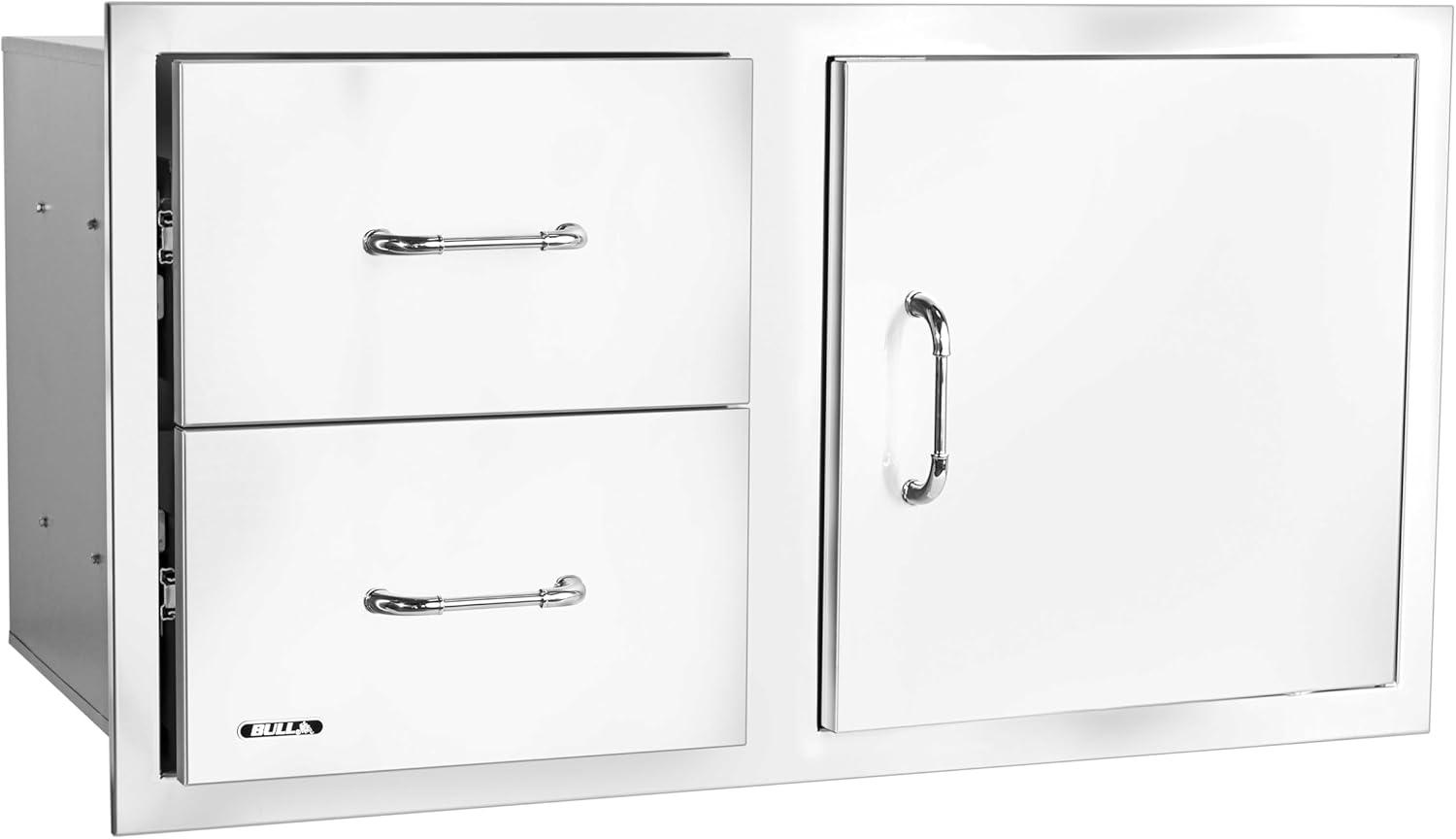 30" Stainless Steel Outdoor Storage Door and Drawer Combo