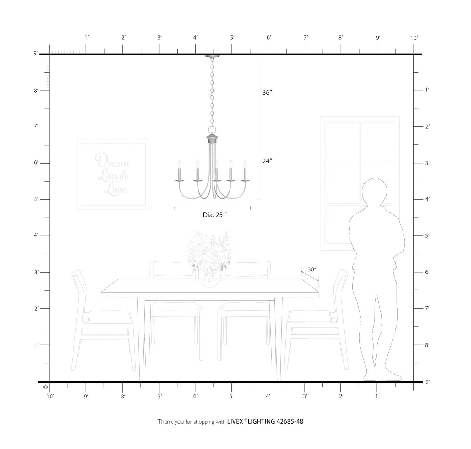 Livex Lighting Estate 5 - Light Chandelier in  Bronze