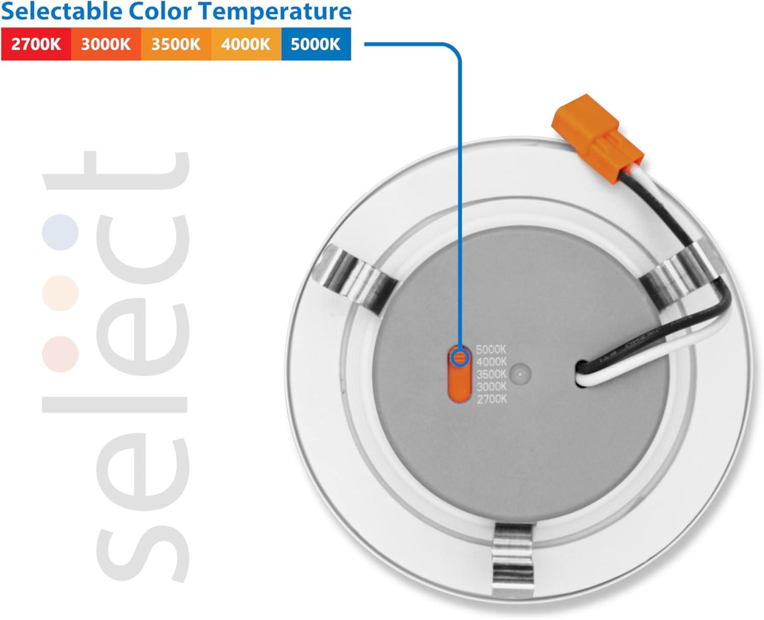 DLR(v6) 4'' Selectable Color Temperature Dimmable Air-Tight IC Rated LED Retrofit Recessed Lighting Kit