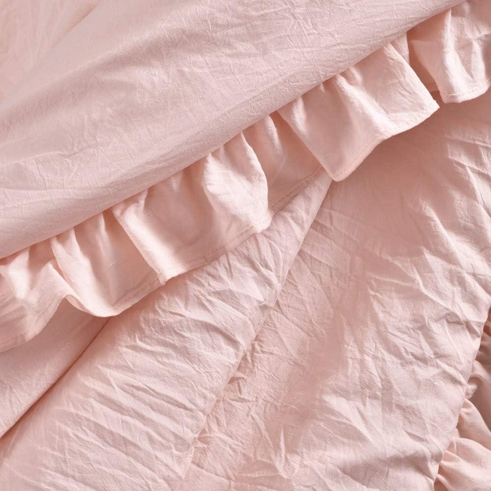 Blush Pink Ruffled Edge Polyester Throw Blanket