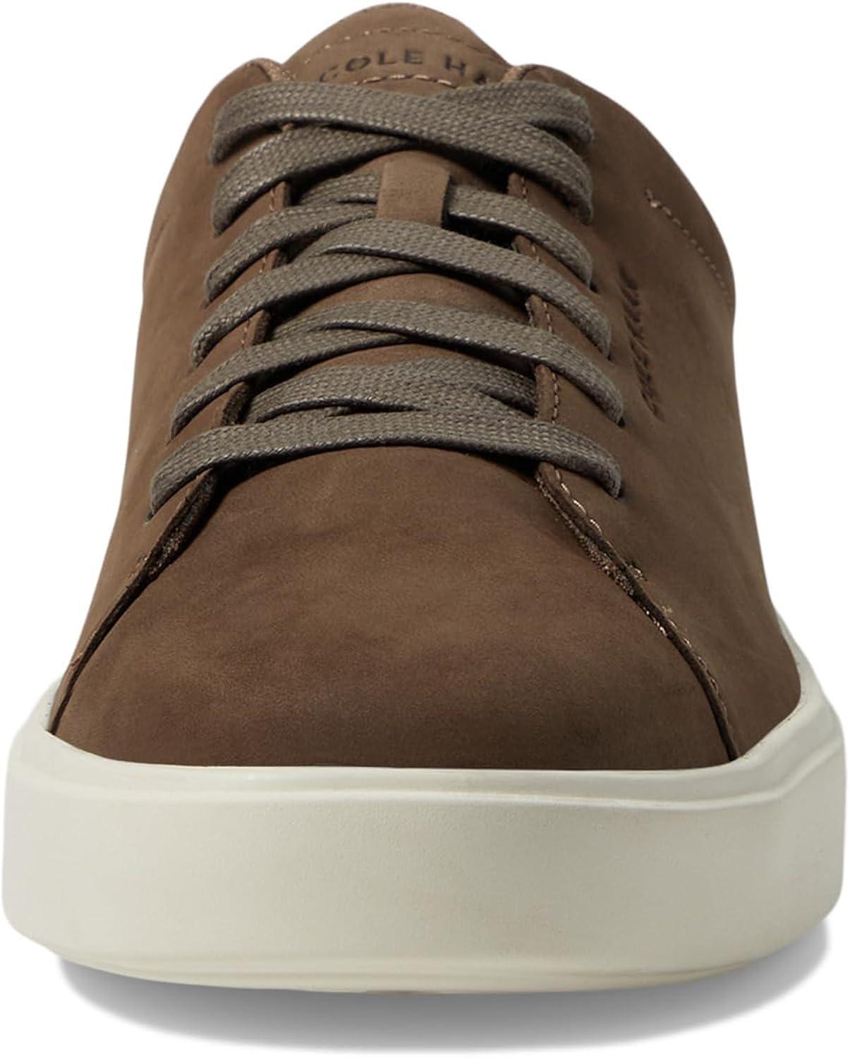 Men's Truffle Nubuck Ivory Genuine Leather Lace-up Sneakers