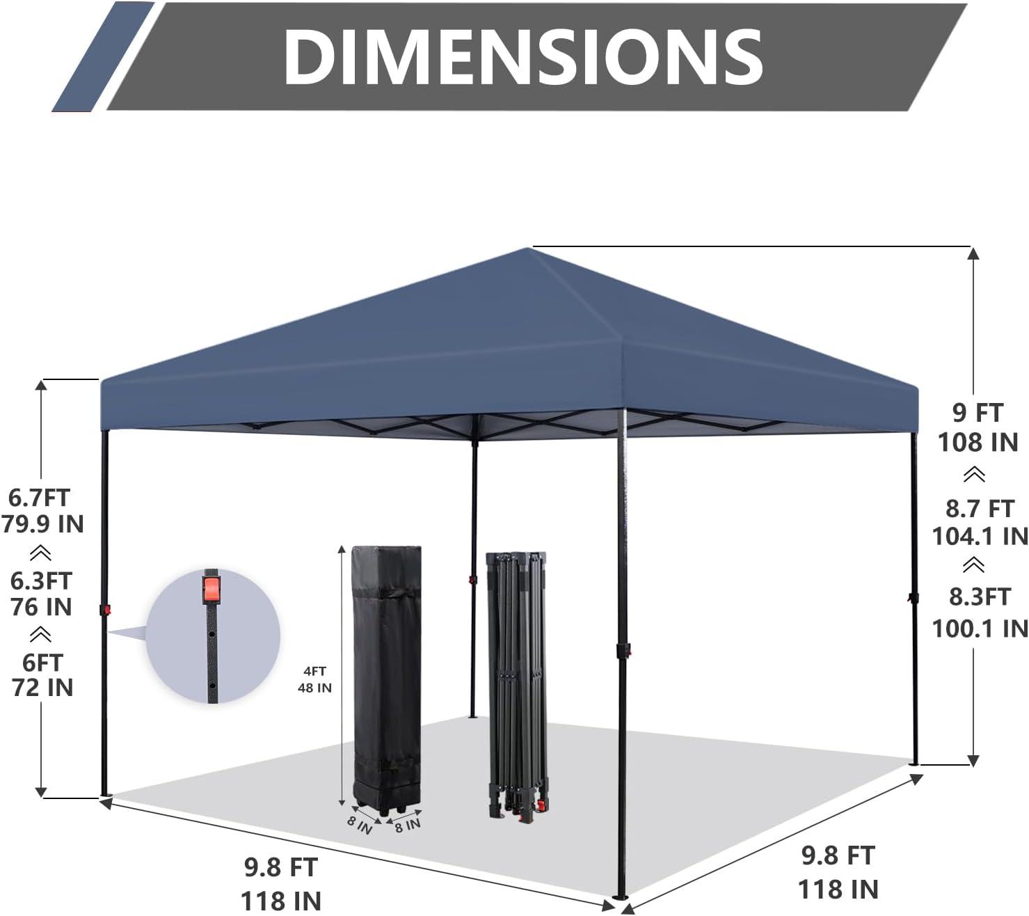 Blue 10x10 Waterproof Pop-Up Canopy Tent with Sand Bags