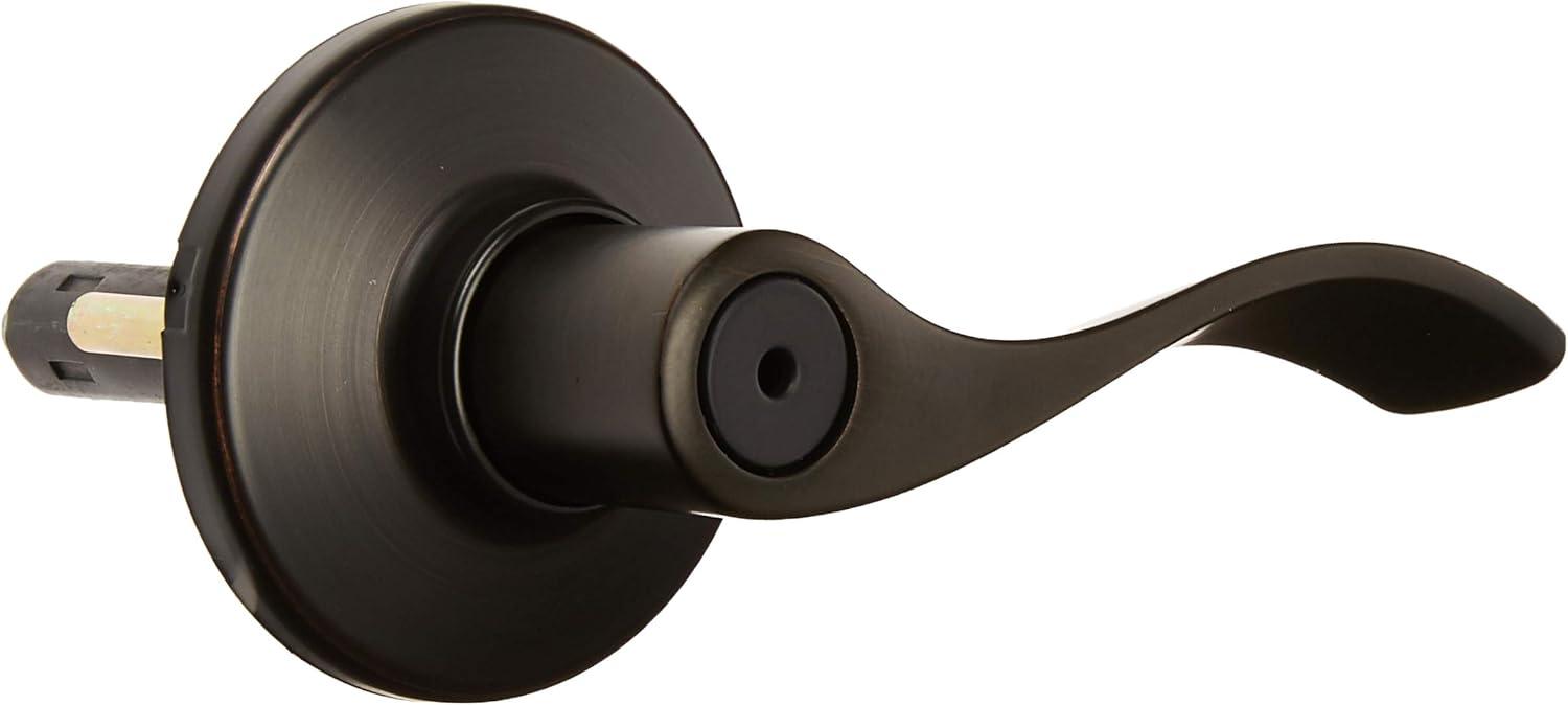 Venetian Bronze Wave Style Privacy Lever for Interior Doors