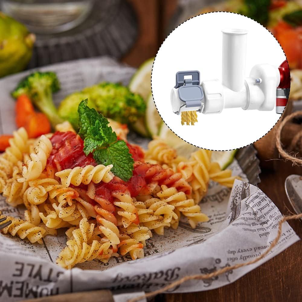 Gourmet Pasta Press Attachment for Kitchenaid Stand Mixer with 6 Different Shapes Outlet,Durable 6-in-1 Pasta Attachment for Kitchenaid (Spaghetti Bucatini Rigatoni Fusilli Large/Small Macaroni）