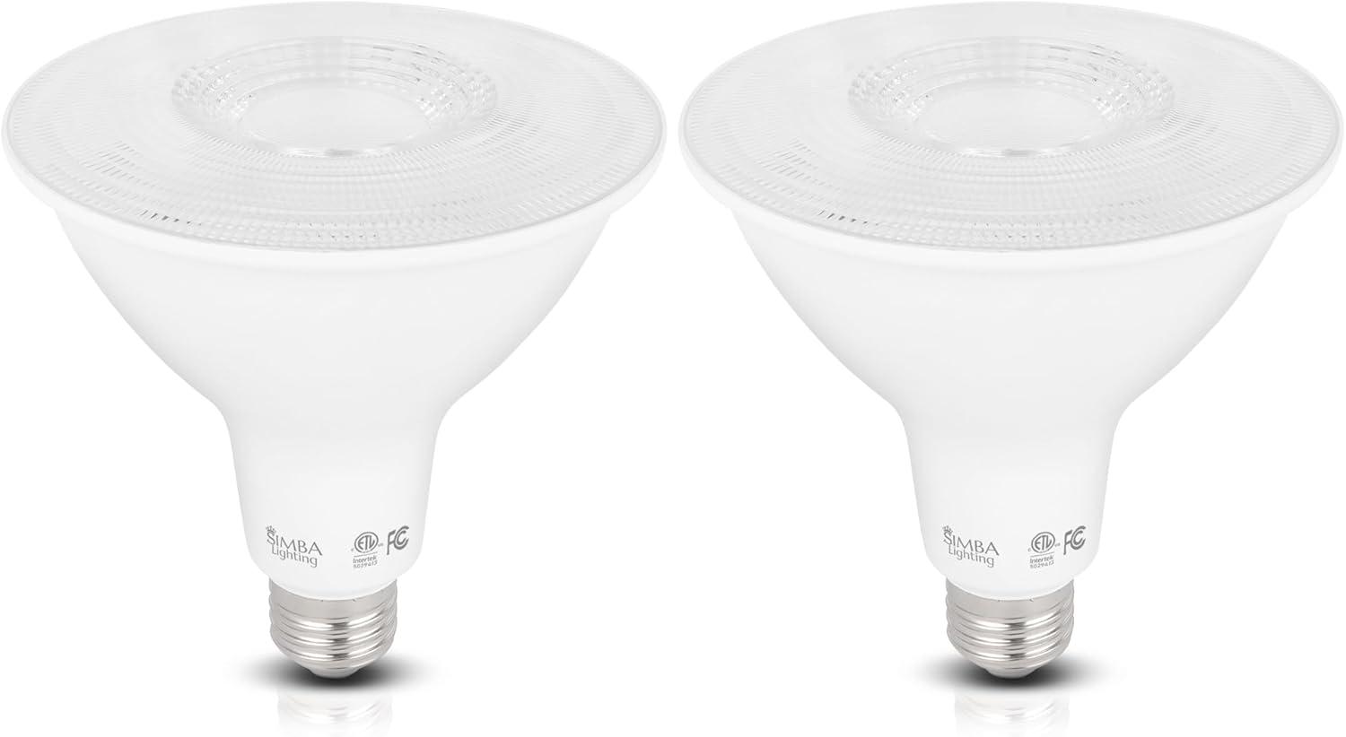 Simba Lighting LED PAR38 18W 38 Spotlight ETL Listed 180W Replacement Bulbs 120V Dimmable E26 5000K Daylight 2-Pack