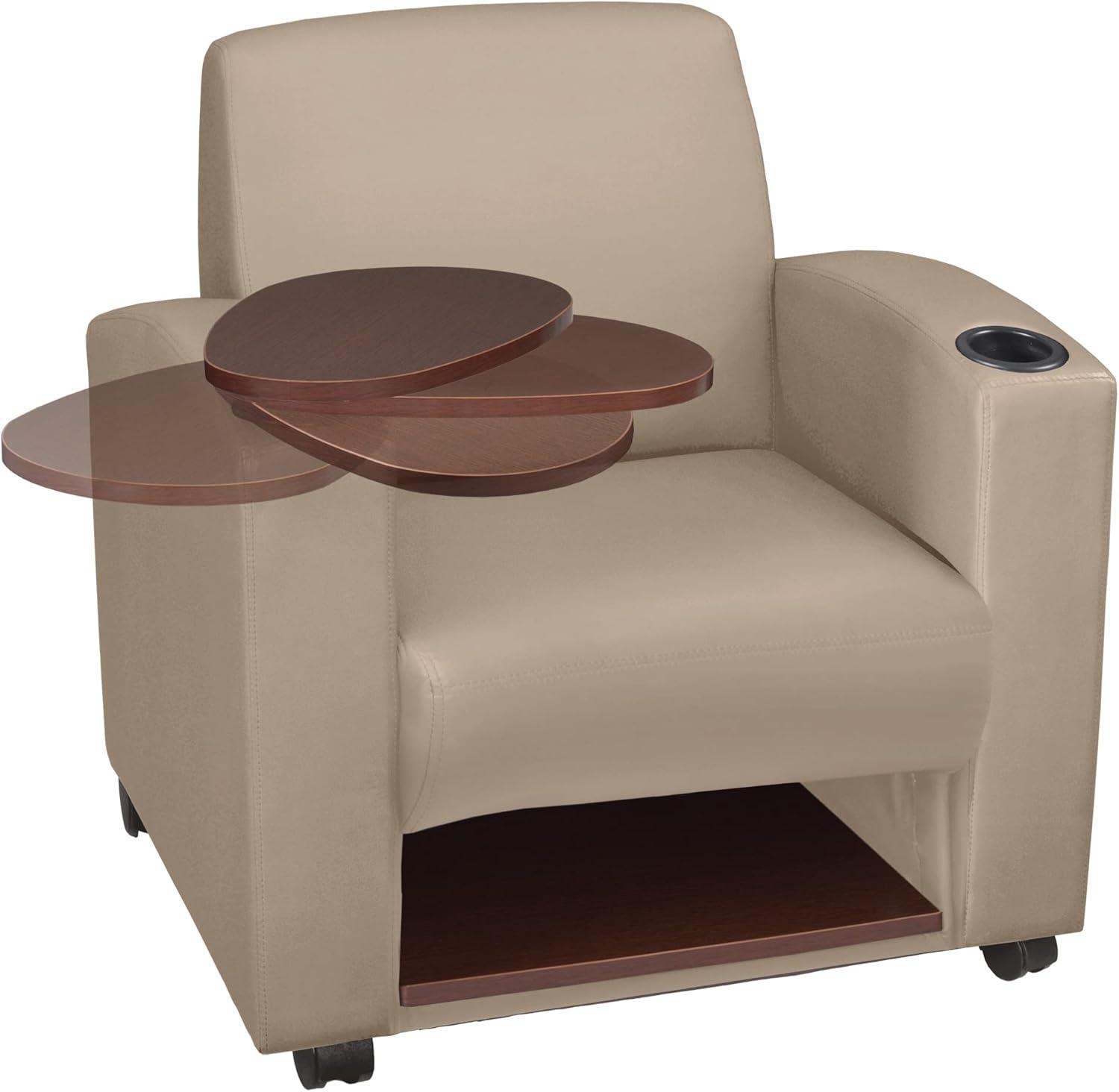 Nova Swivel Tablet Arm Chair with Storage in Black and Java