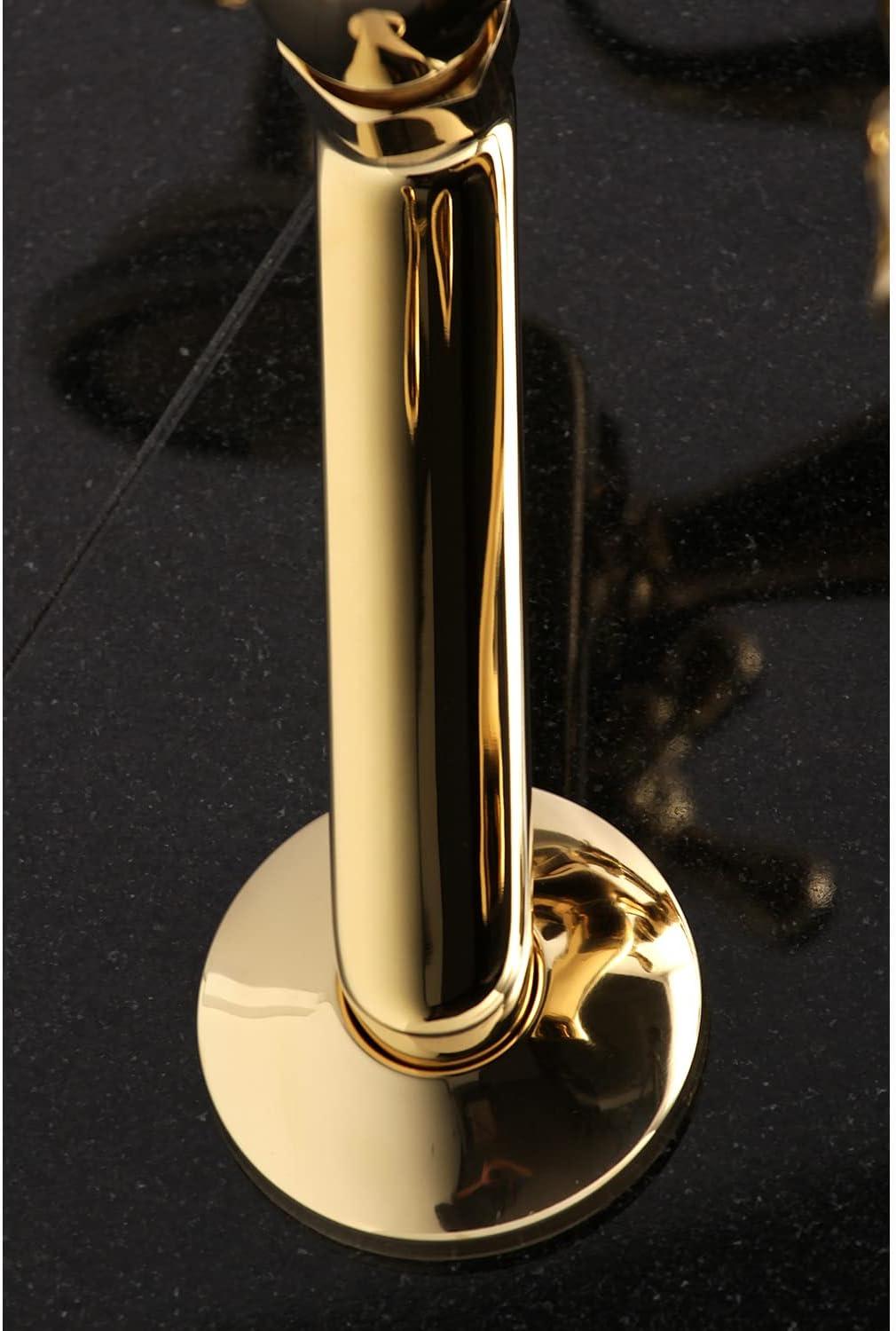 Kingston Brass Kingston Three-Handle 2-Hole Tub Wall Mount Clawfoot Tub Faucet with Hand Shower