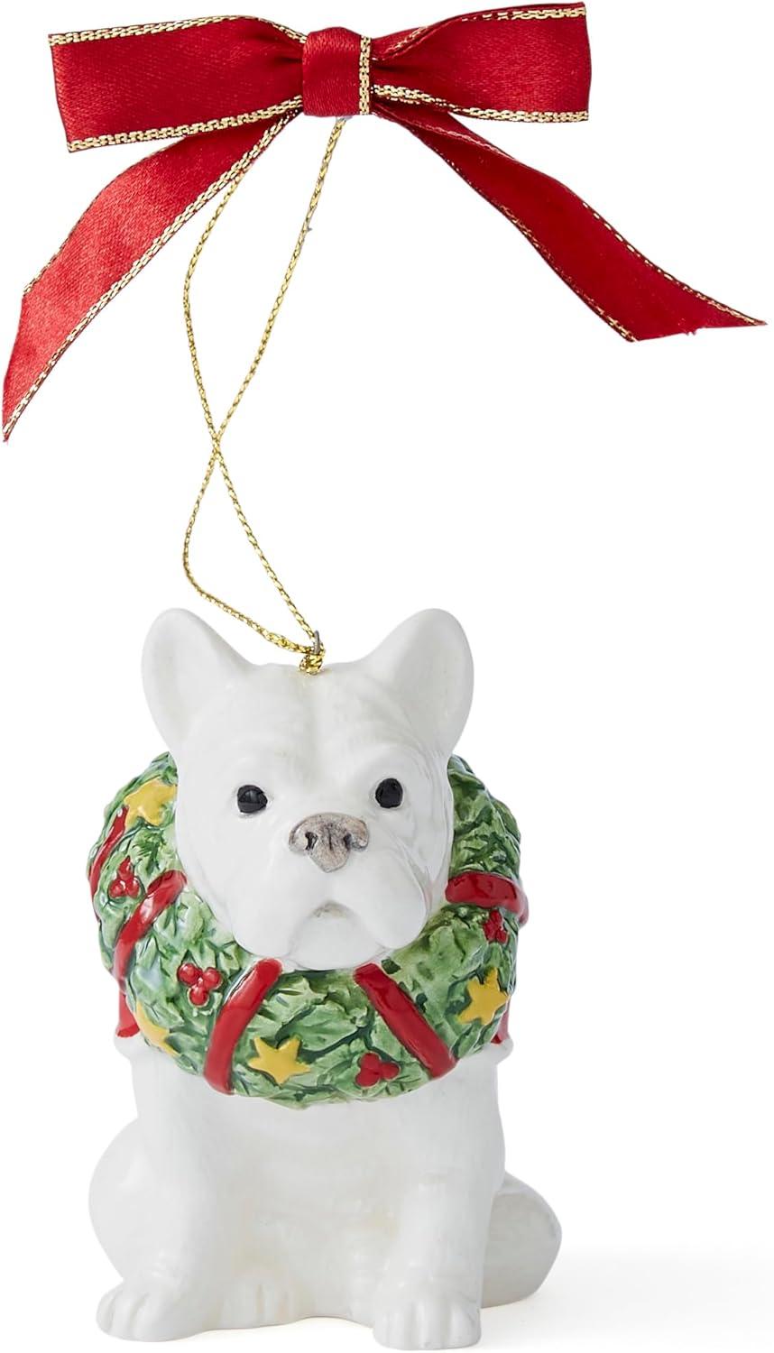 Spode Christmas Tree French Bulldog Ornament, Festive Tree Decoration, Beautiful Seasonal Accent & Classic Home Holiday Décor