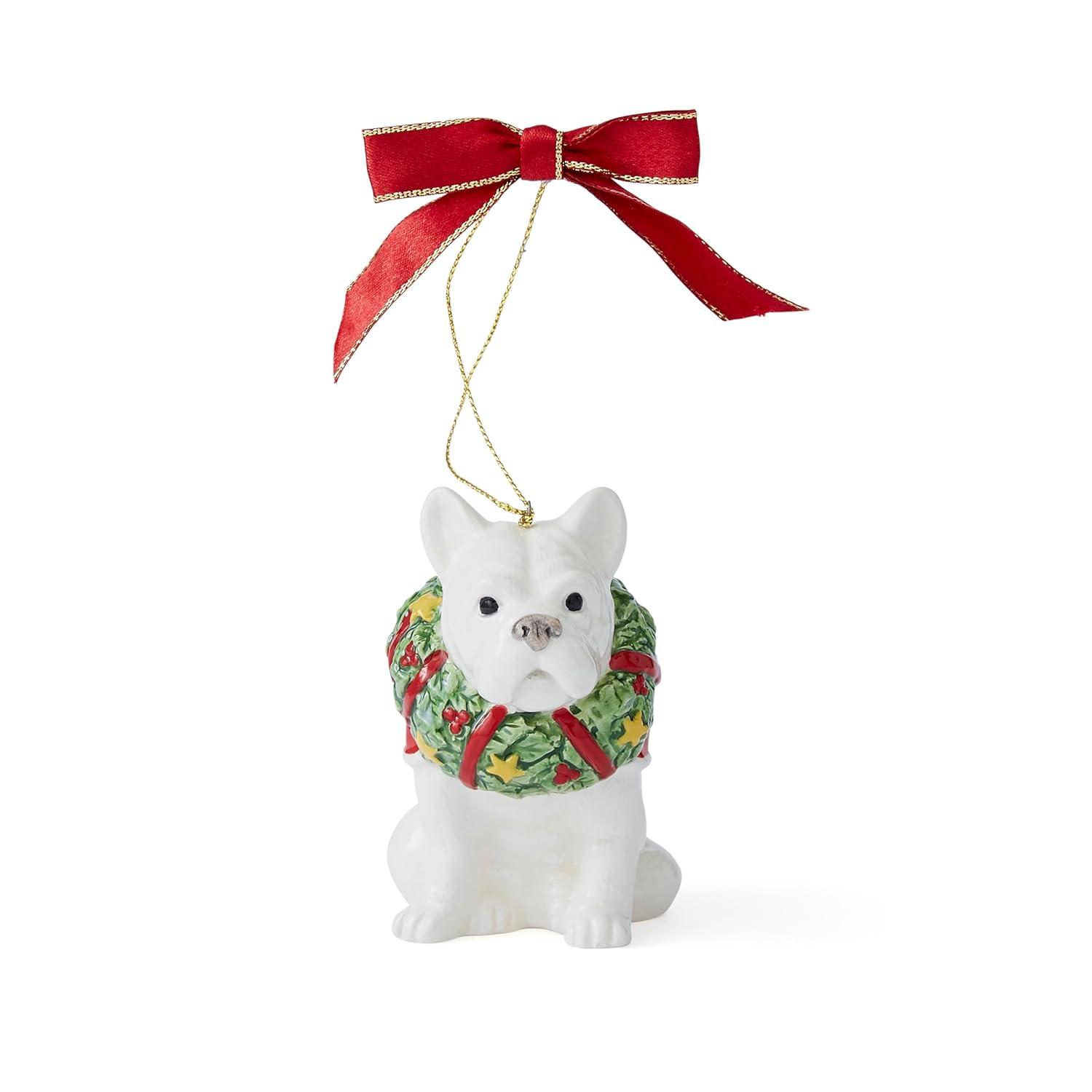 Spode Christmas Tree French Bulldog Ornament, Festive Tree Decoration, Beautiful Seasonal Accent & Classic Home Holiday Décor