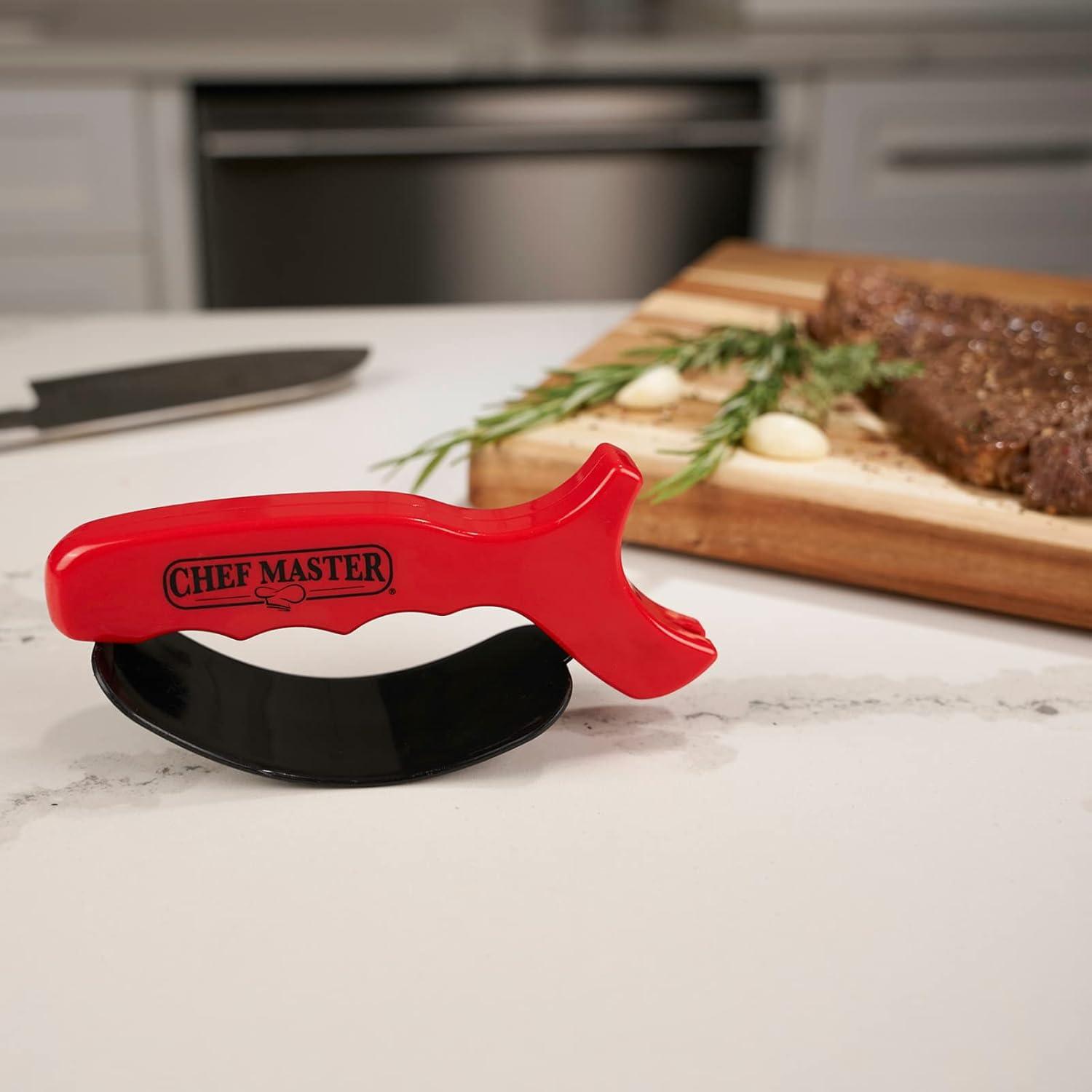 Chef Master Red Handheld Carbide-Tipped Knife Sharpener