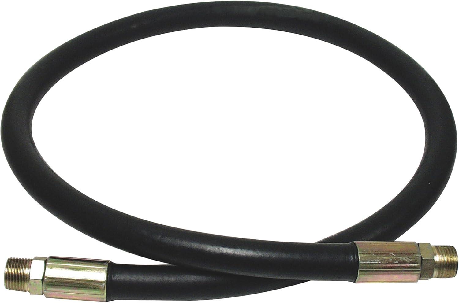 Black 24" 2-Wire Hydraulic Hose with Steel Braid