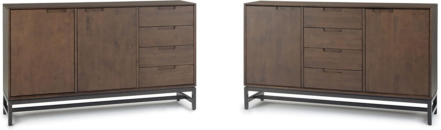 Banting 60" Walnut Brown Rubberwood Mid-Century Modern Sideboard