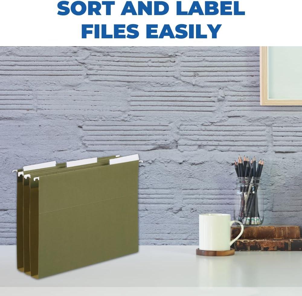 1InTheOffice Clear Hanging Folder Tabs, and Inserts 3-1/2" x 5/8", 100/Pack (3 1/2")