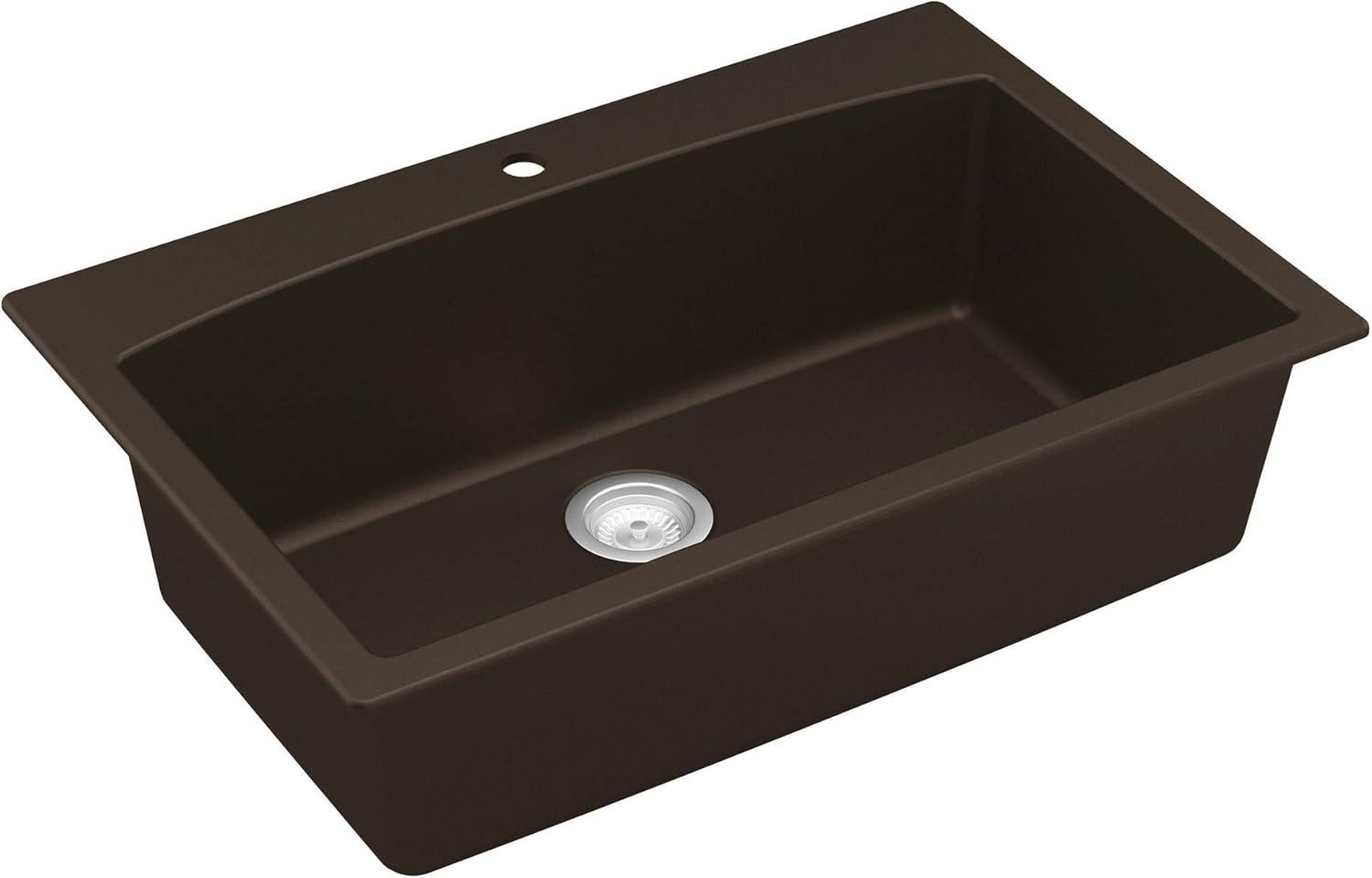 Karran Drop-in Quartz Composite 33'' X 22'' 1-Hole Single Bowl Kitchen Sink