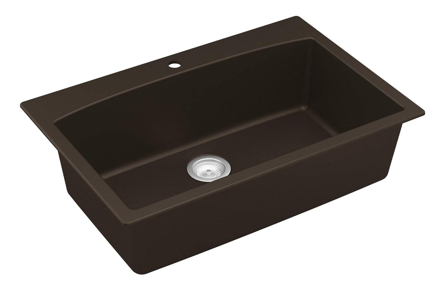 Karran Drop-in Quartz Composite 33'' X 22'' 1-Hole Single Bowl Kitchen Sink